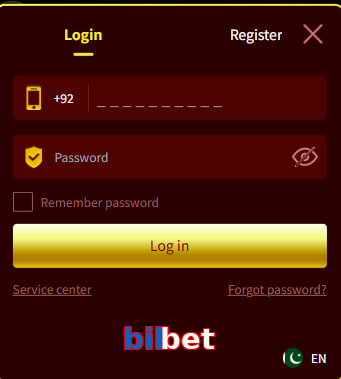 Bilbet login preview